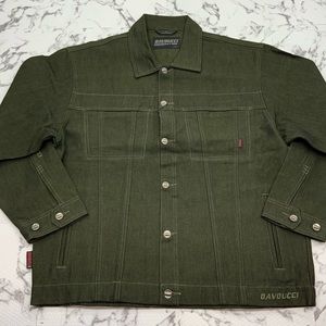 Men's Davoucci Green Casual Denim Jacket
